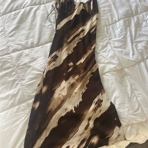 Le Lis Brown and Cream Maxi Dress